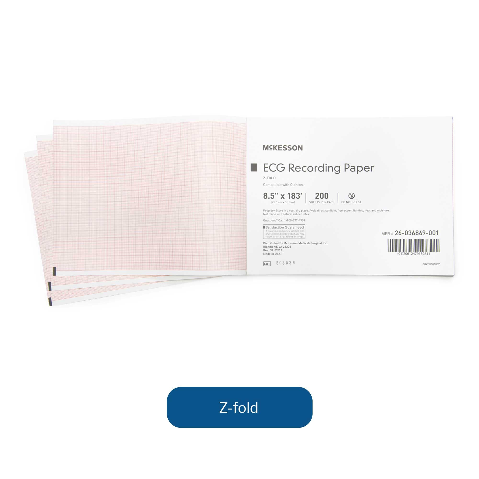 Amazon.com: McKesson ECG Recording Paper, Red Grid Full-Sheet