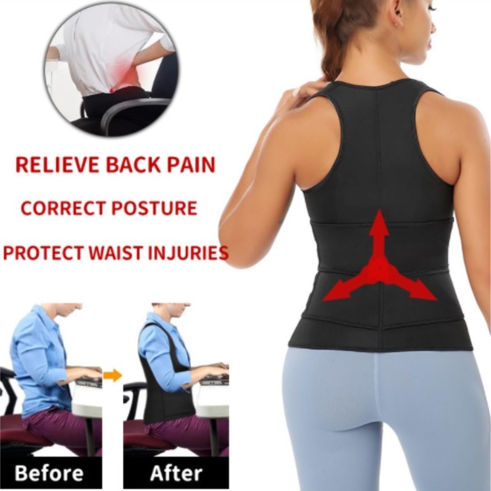 Faja Lumbar Chaleco De Entrenamiento De Cintura para Sauna, Faja Reductora De Sudor, Traje De Sauna, Faja Deportiva para Entrenamiento, Moldeador Corporal Cinturón Apoyo Lumbar(G,XL)