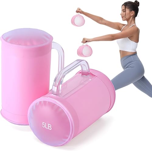 Water Filled Training Dumbbells, Travel Weights Set, Adjustable Weights to 40Lbs,30Lbs,20Lbs,10Lbs,4Lbs Dumbbell Pair,Each 20151052 Lbs, Portable