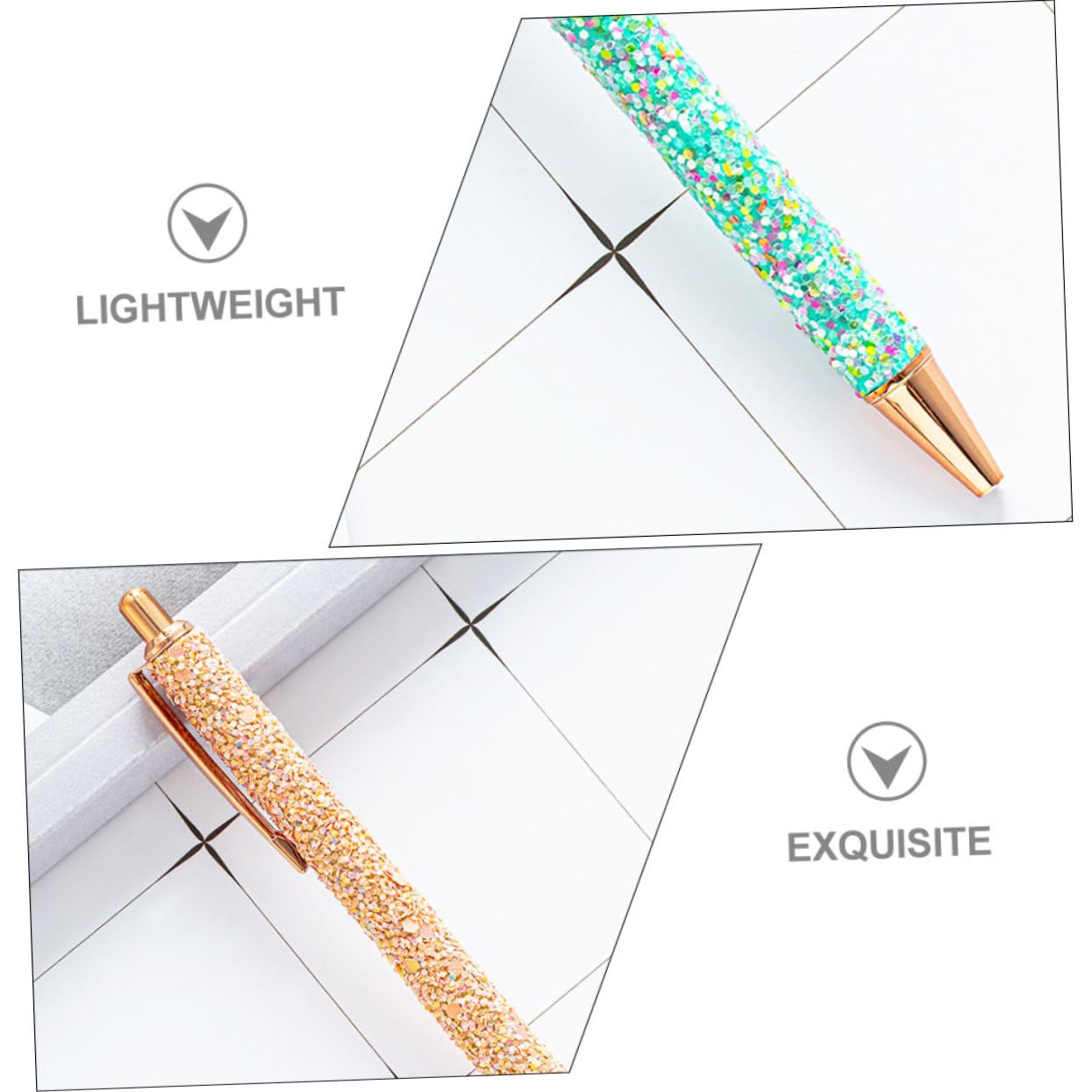 Amazon | Toyvian 7個 ボールペンを押します グリッターペン