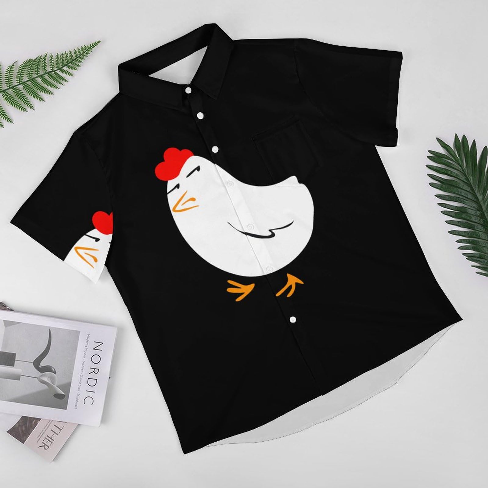 NEIGHBORHOOD アロハシャツ L 鶏プリント Amazon.co.jp: シャツ 半袖 かわいい 鶏 ニワトリ アロハシャツ メンズ