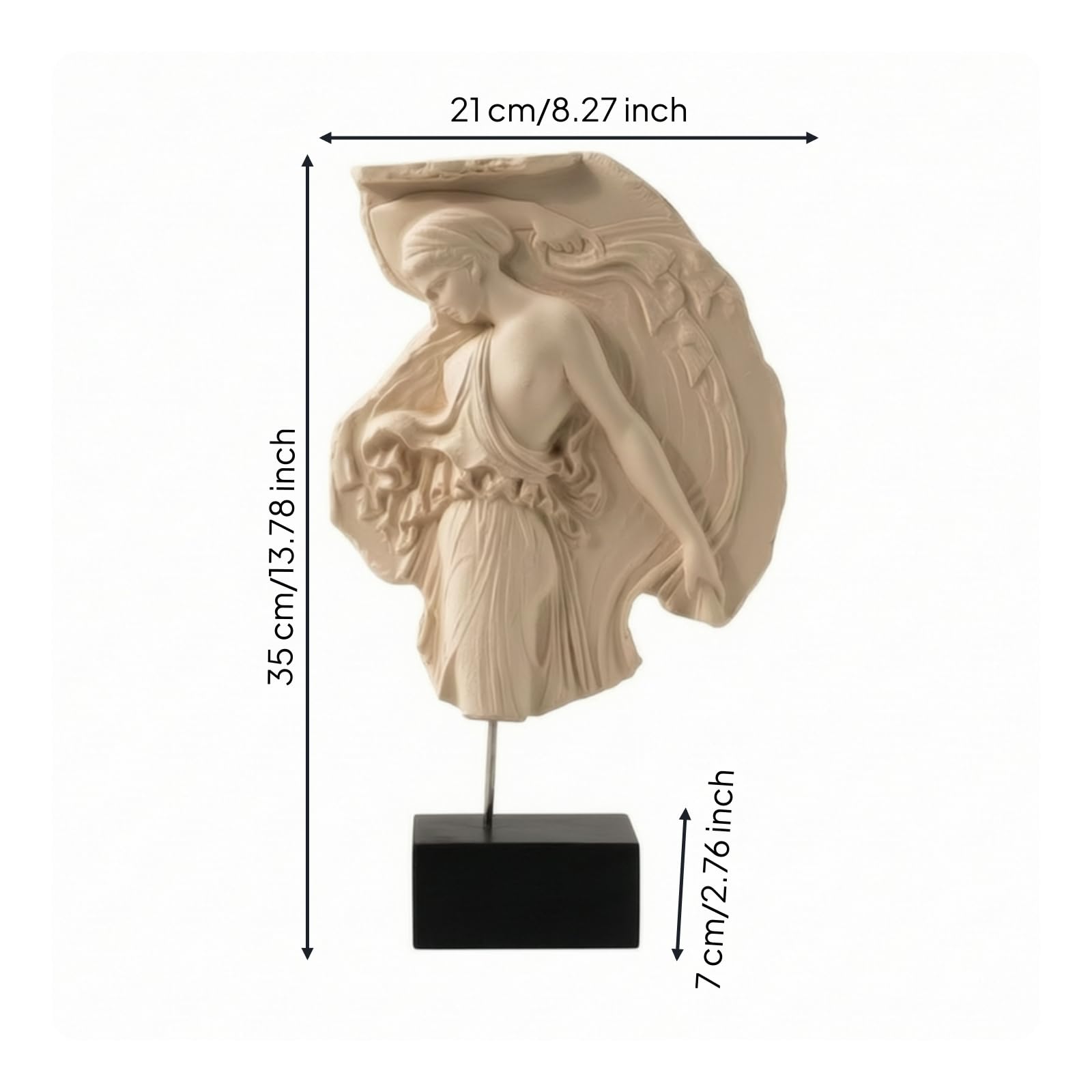 MagiDeal Escultura Mitológica Estatua Figurina Busto Relieve con Material de Resina Duradera y Base Rectangular Adecuada para Hogar Contemporáneo Oficina Privada Entrada Chimenea Escritorio