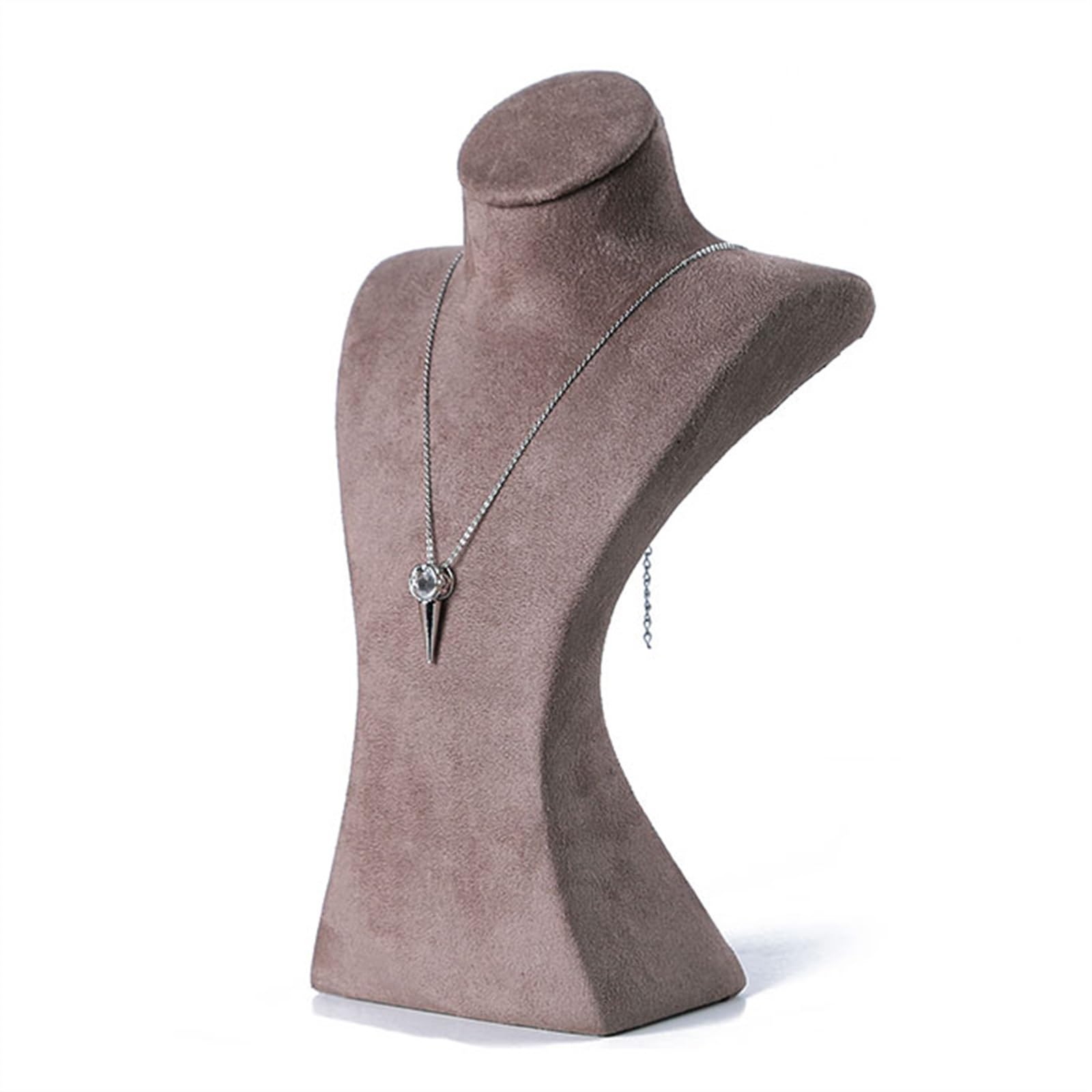 J9V4G6S3B5 Jewellery Storage Necklace Pendant Display Stand Velvet Jewelry Bust, Mannequin Holder for Retail Stores and Trade Shows(Small)