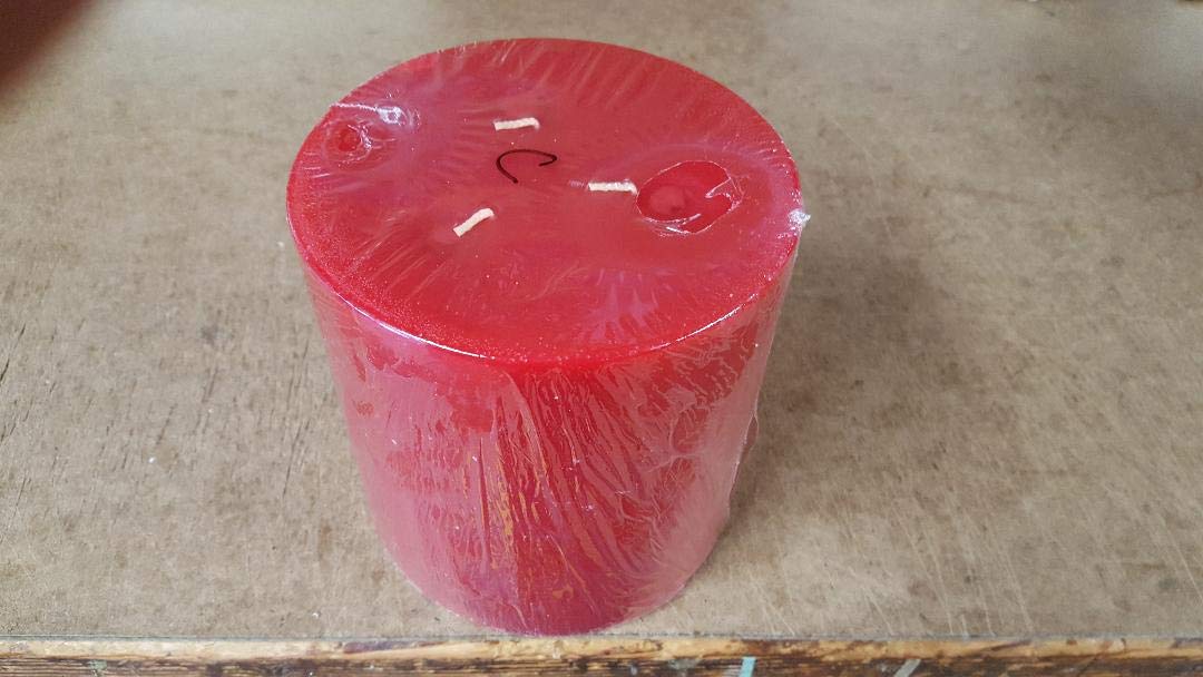 3 Wick Apple Cinnamon Scented Pillar Candle 6" x 6"