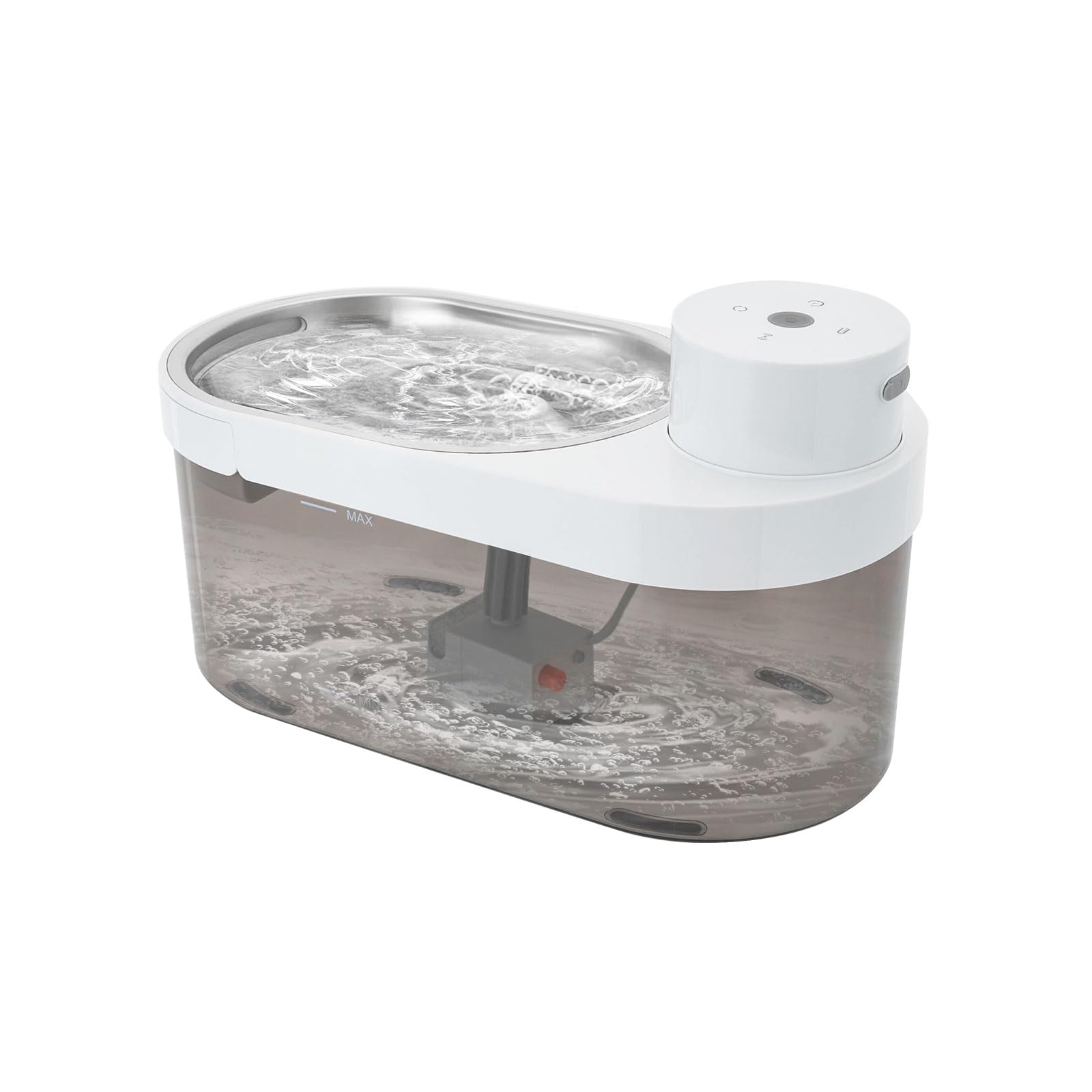 Induction Mode Cat Water Fountain, Cordless Low Noise Pet Water Fountain, 4L/1.06gal Timing Mode Cat Water Bowl,Clear Bucket with Water Level Line Cat Drinking Fountain