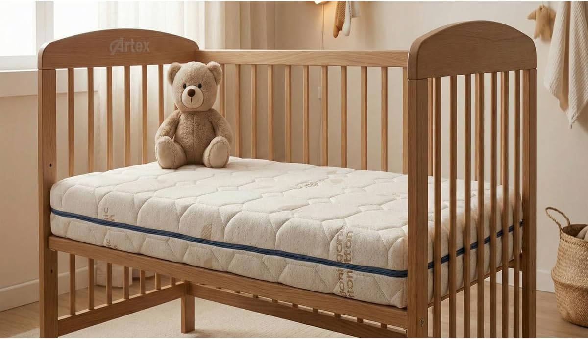 Artex 12Cm Cotton Süngerli Bebek Çocuk Beşik Yatağı 70x110 Yıkanabilir Kılıflı Park Yatak Oyun Parkı