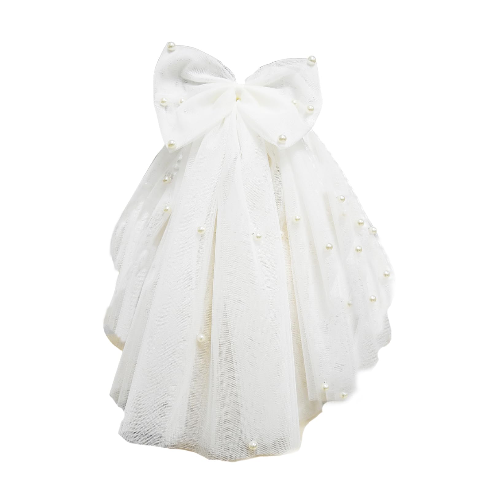 BT Bear Pet Wedding Veil, Small Dogs Hair Accessories with Clip Bow Veil