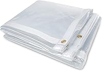 Vista 10 de Cortina de lona transparente para exteriores de 6 x 8 pies, impermeable, a prueba de viento, lona de vinilo transparente de 0.945 in, para patio