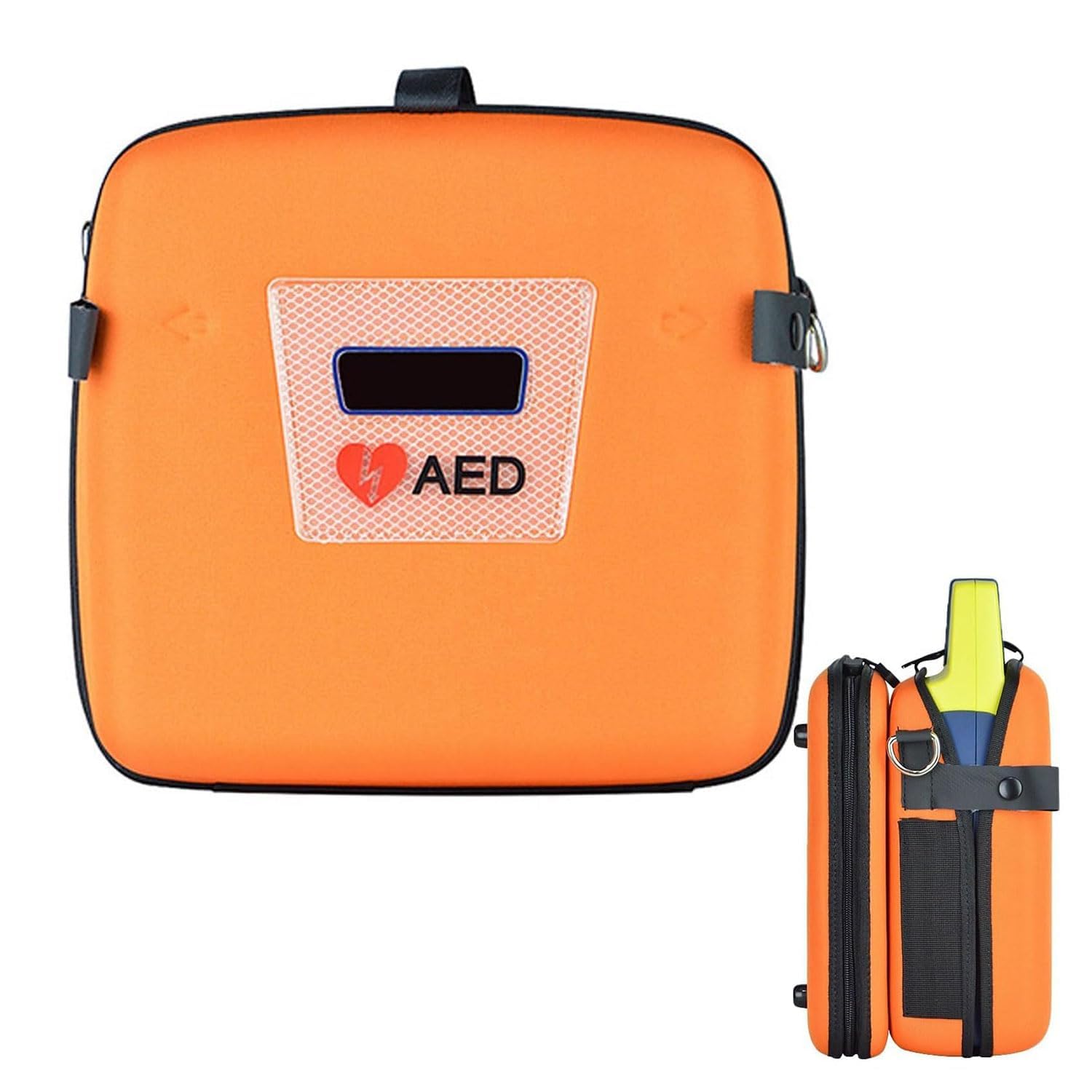 COYEUX Portable Defibrillator Storage Bag, Emergency Storage Bag, with Adjustable Shoulder Straps, Two-layer Design, for Home, Office, Public Places