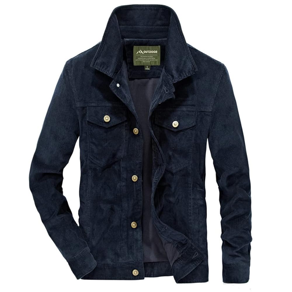 Pegsmio Spring Autumn Military Jacket Men Cotton Corduroy