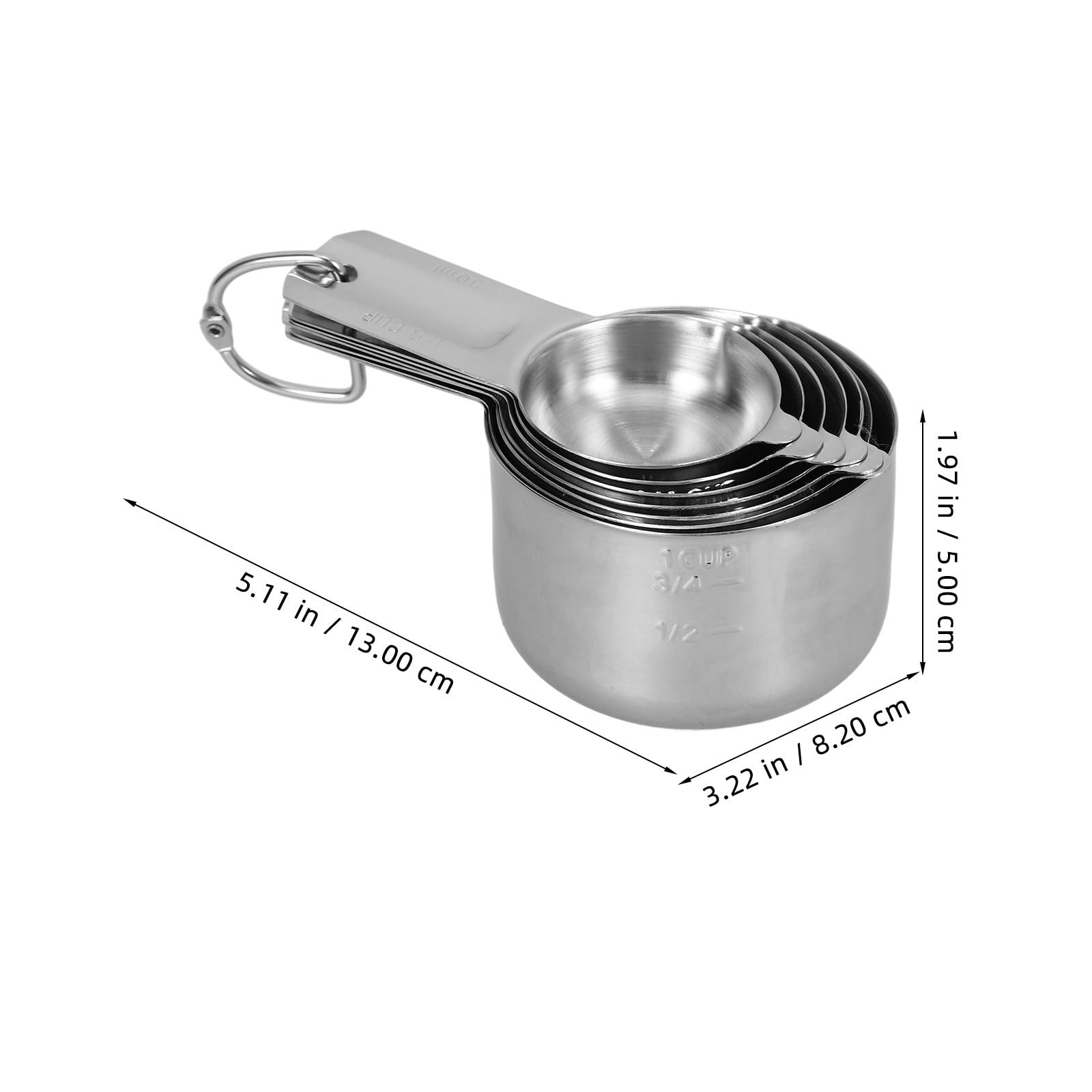 Happyyami Juego de Cucharas Medidoras Capacidad desde 0.63ml hasta 240ml de Acero Inoxidable 304 Diseño Apilable y Asas para Cocina y Repostería