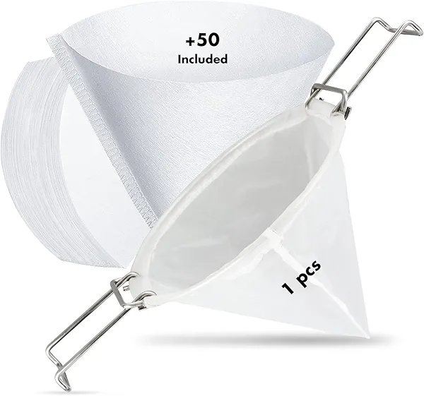 50PCS 10” Fryer Oil Filters, Deep Fryer Oil Cone Filter Filters with Folding Arms to Attach to Deep Fryers, Maple Syrup Grease Filter Cones, for Longer-Lasting Frying Oil & Maple Syrup