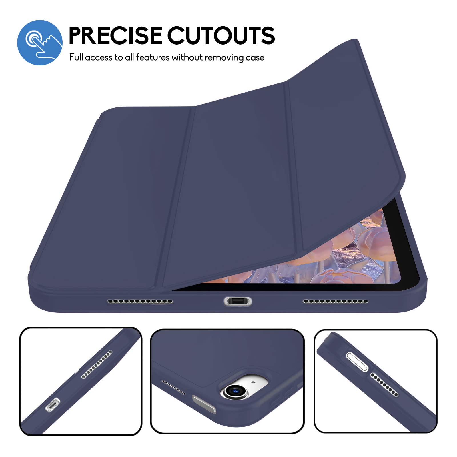 Hülle Für IPad 11. Gen (2025) & 10. Gen (2022) – Mit Stifthalter, Transparenter Rückseite, Auto Wake/Sleep, Himmelblau