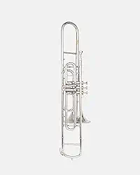 Trombone de 3 válvulas em Bb Pitch – Corpo de latão cromado com bocal e estojo | Trombone de 3 válvulas para estudantes, bandas e profissionais