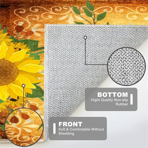 Tapete decorativo de área girasol 4x5 pies miniatura 6