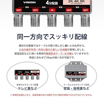 Amazon | SEEK products VISION 分配器 4K 8K 対応 TV テレビ