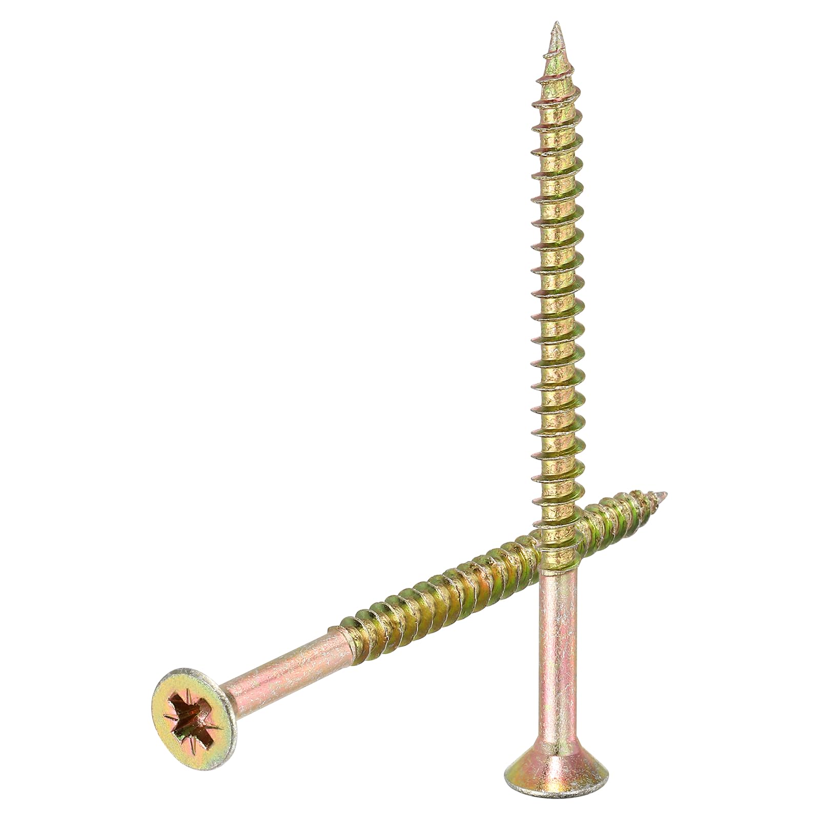 sourcing map 25pcs M6x90mm Phillips Flat Head Sheet Metal Screws, Carbon Steel Cross Drive Self Tapping Wood Screws Chipboard Screw for Sheet Metal, Wood, Color