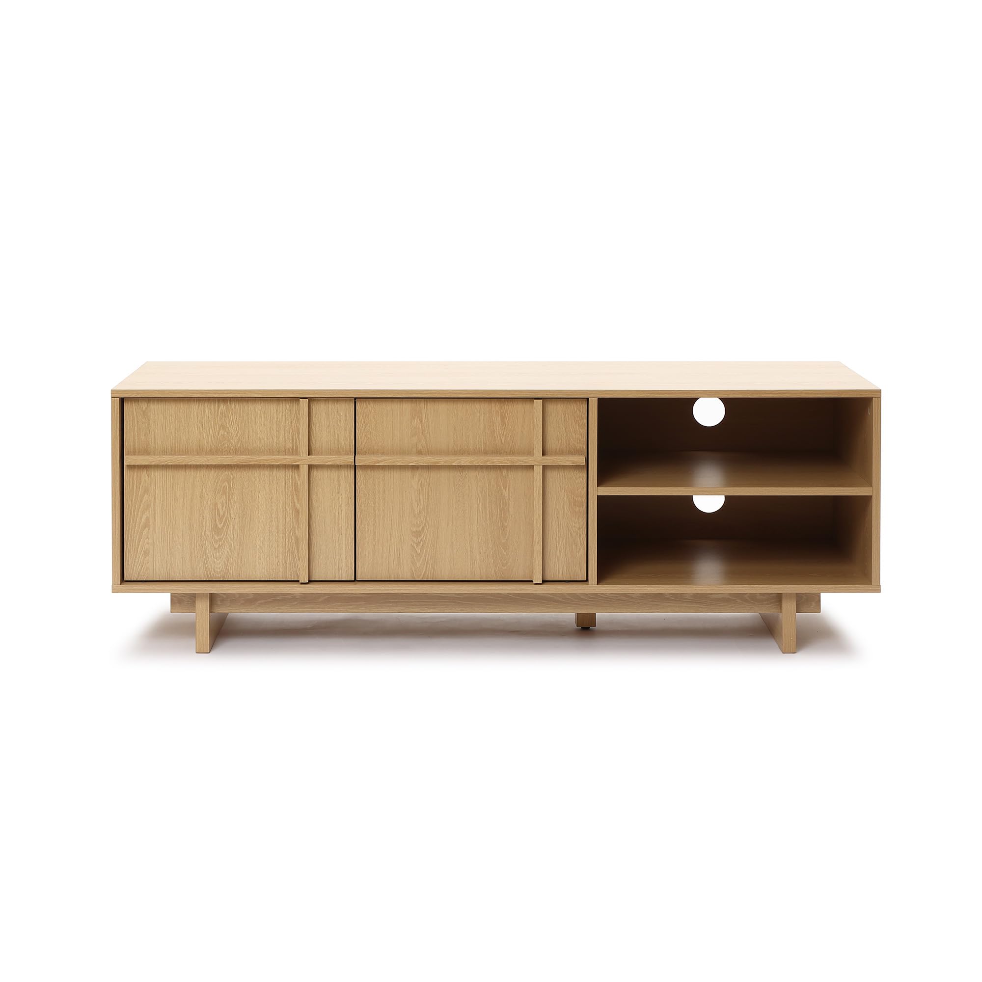 Hometopia TV Schrank 140 cm, Fernsehschrank im modernen skandinavischen Stil, TV-Lowboard stehend mit 2 Türen & 2 Ablagen, für TV bis 60 Zoll, geeignet für Wohnzimmer & Schlafzimmer