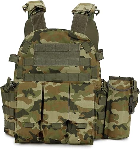 Miniatura 7 de Chaleco MOLLE táctico de caza, bolsa de herramientas para entrenamiento militar, chaleco protector modular para intemperie paintball juegos CS