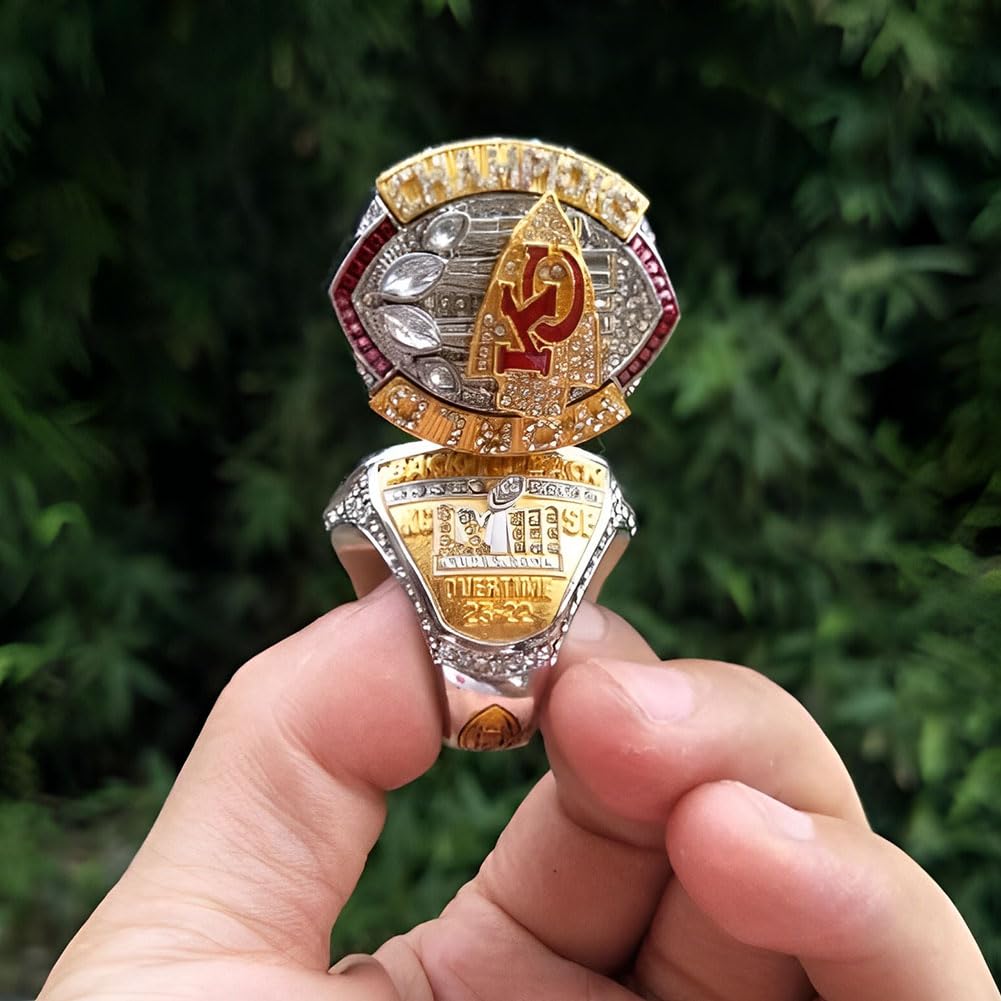 MCBEAN Anello da Campionato KC 2024, Anello MVP di Rugby, Souvenir del 58° Super Bowl, Regalo da Collezione per Uomini, Padre, Amico, Tifosi dei Chiefs, Amanti del Football,13#