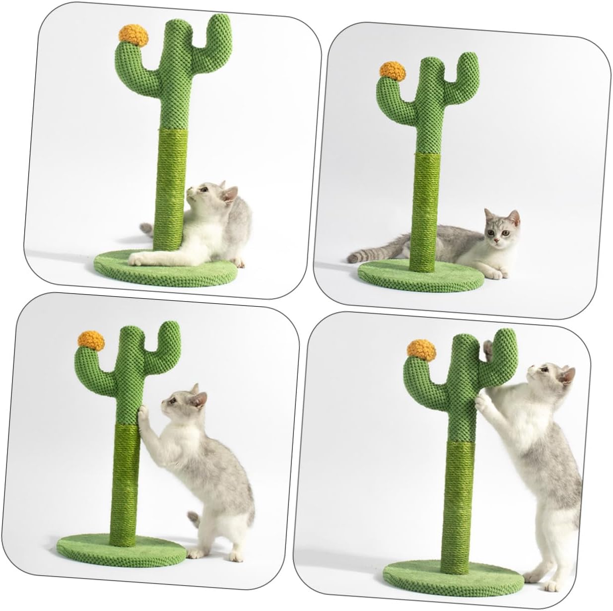 DOITOOL Vertical Cat Scratching Post with Sturdy Sisal Cactus Design 29x33cm Reusable Kitten Scratcher for Indoor Cats Nail Trimming and Claw Maintenance
