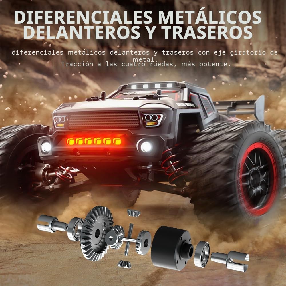 X-Verse SG316MAX 1:16 Coche teledirigido RC Brushless 4WD Impermeable RC Buggy Todoterreno 2,4 GHz 80 km/h 3 Pilas Adulto Hombre