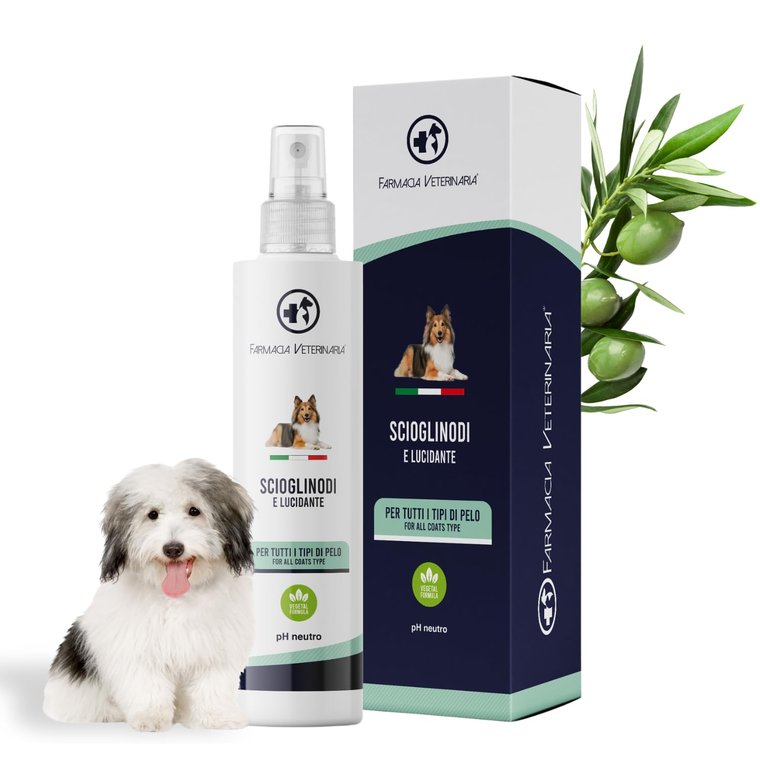 FARMACIA VETERINARIA Sciogli Nodi Pelo Cane e Gatto - Scioglinodi Spray Districante Bifasico per Cani e Gatti Lucidante Non Necessità di Risciacquo