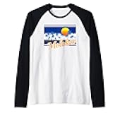 Molokai Vintage Surf Style Retro Beach Raglan Baseball Tee