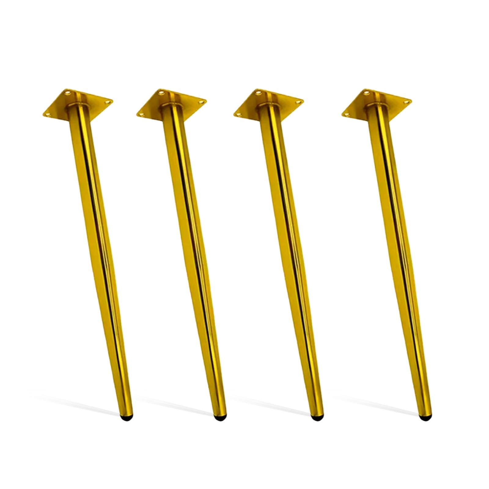 Pieds de meubles industriels coniques dorés 72 cm pour table à manger et buffet