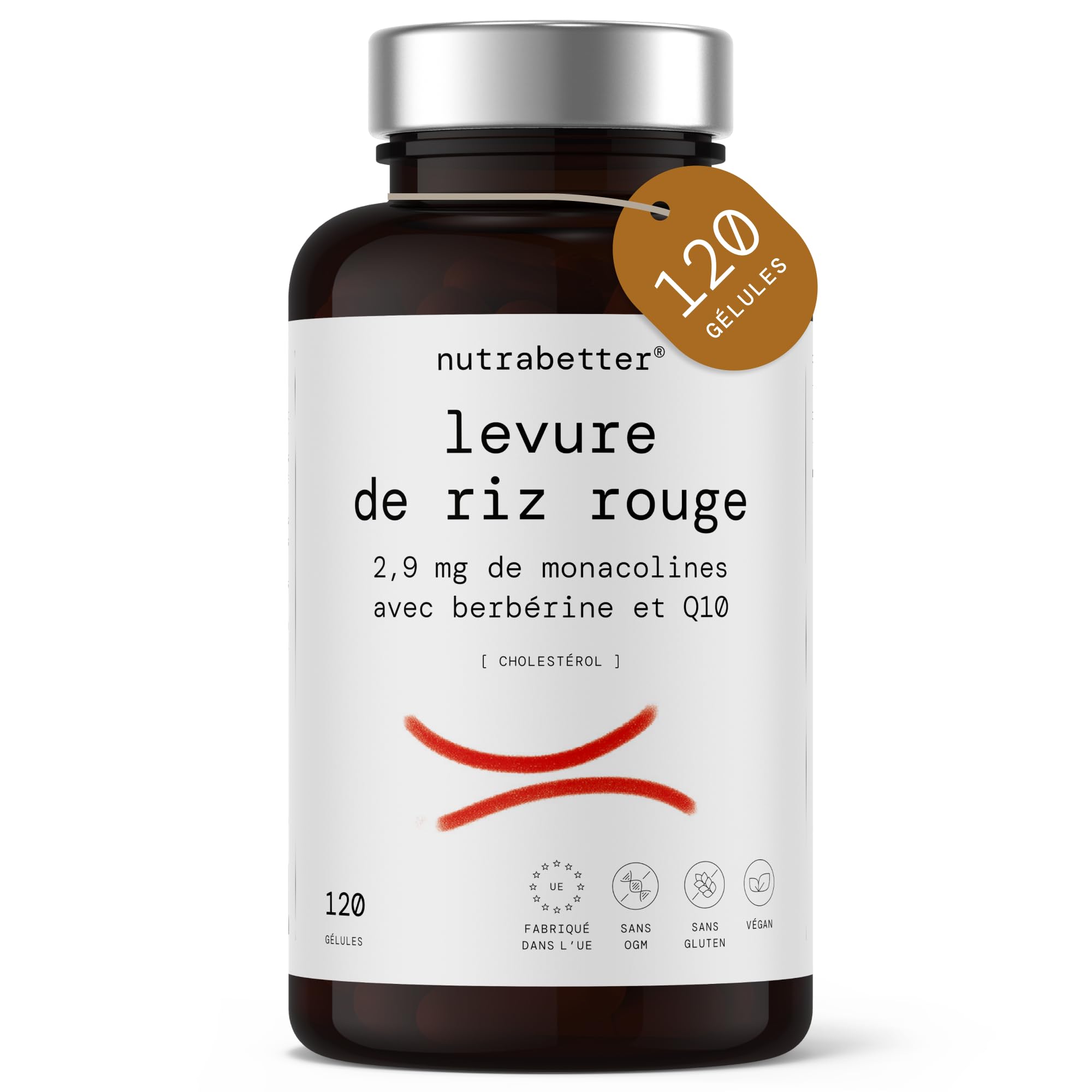 Levure de riz rouge 2,9 mg Monacolinas avec Berbérine 250 mg et Q10 | 120 gélules végétaliennes | Contrôle le taux de cholestérol, le bien-être cardiovasculaire, maintient l'équilibre métabolique