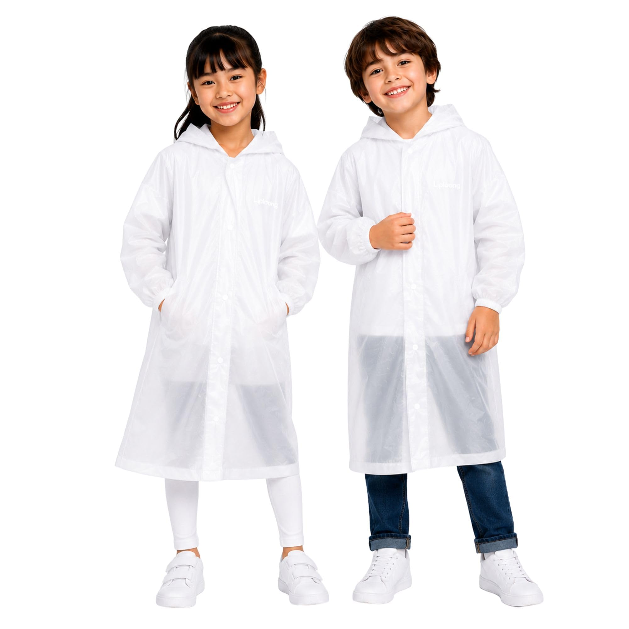 newness Waterproof PVC Kids Raincoat with Hood | Knee Length Reusable Rain Wear | Transparent Pocket Raincoat for Boys & Girls | Lightweight Travel, Trekking & Outdoor Use (Pack of 1)-picture-30
