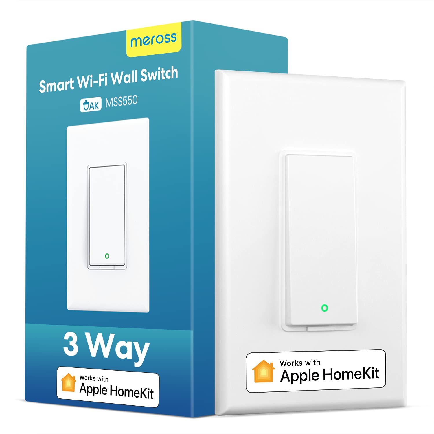 meross 3Way Smart Switch, Neutral Wire Required, Compatible with Apple