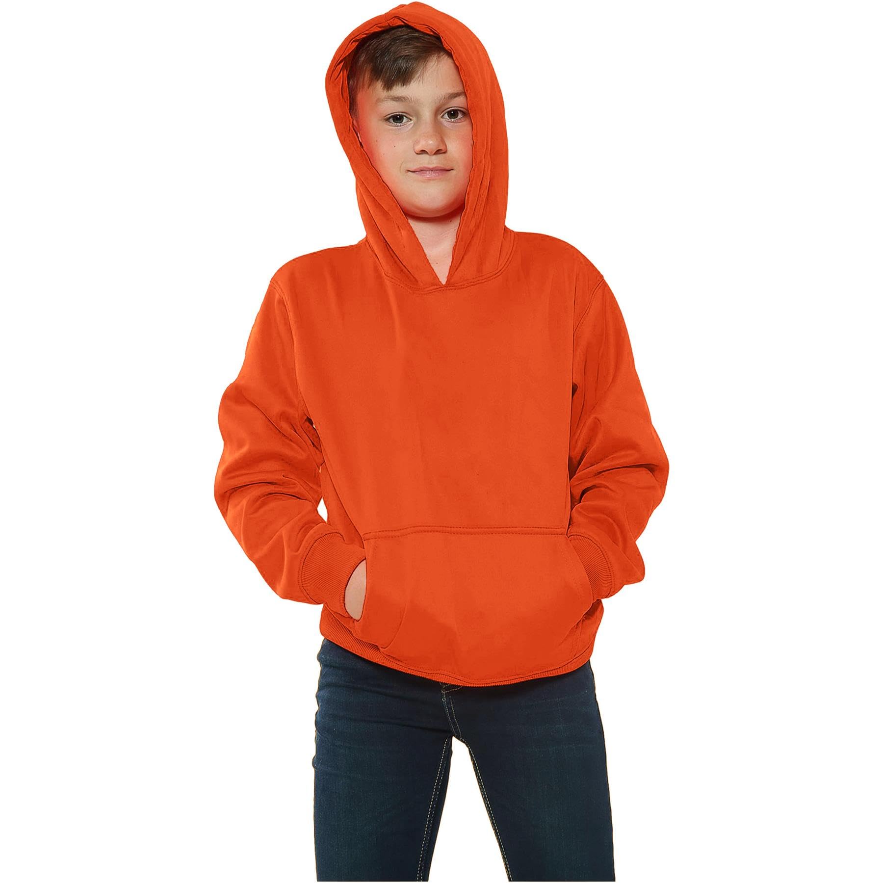 A2z 4 Kids Unisex Kids Orange Girls Boys Plain Sweatshirt Tie Dye Pullover - Plain Sweat Hoodie 11-12