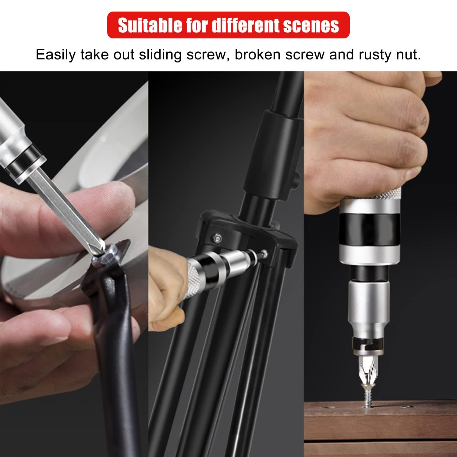 Set Cacciavite A Percussione 16 Pezzi - Punte Testa Piatta, Croce Ed Esagonali Per Fai Da Te - Foto 7