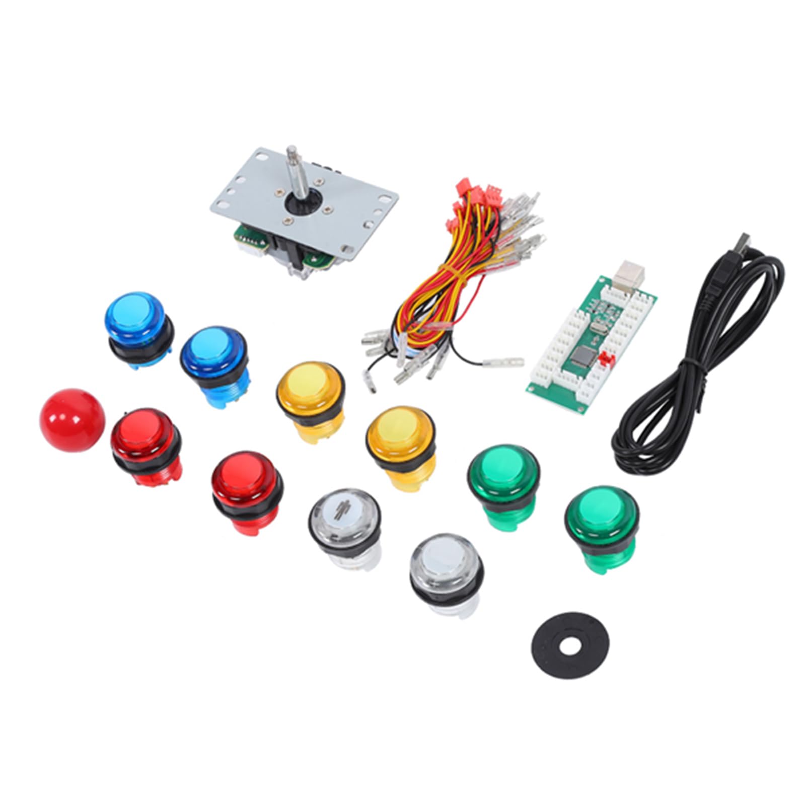 Keenso Set Joystick per Giochi Fai-da-te Pannello di Controllo USB di Alta qualità per /PC con Luce, Installazione Semplice per Appassionati di Giochi, Materiale Plastico