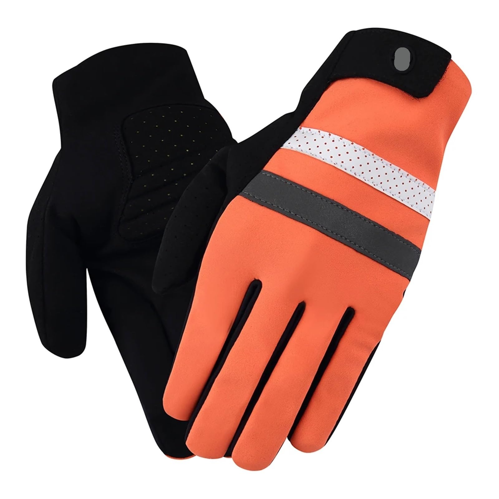 Winter Fahrradhandschuhe Winter-Fahrradhandschuhe, Fahrradhandschuhe, winddicht, wasserdicht, thermisch, warm, Handschuhe, Langstrecken-Fahrradhandschuhe Fahrradhandschuhe Für Radfahren(Orange,XL)