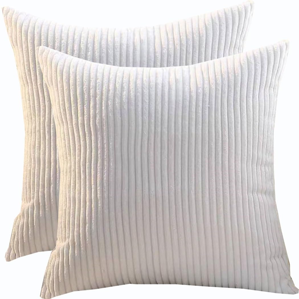 Swj-Swjssb Cream Super King Size Pillow Cases 80X80 70X70 Cm, Set Of 2 Square Extra Large Cushion Covers,Soft Pillow Covers With Invisible Zipper Decorative Pillowcases For Sofa Couch(,80X80 Cm)