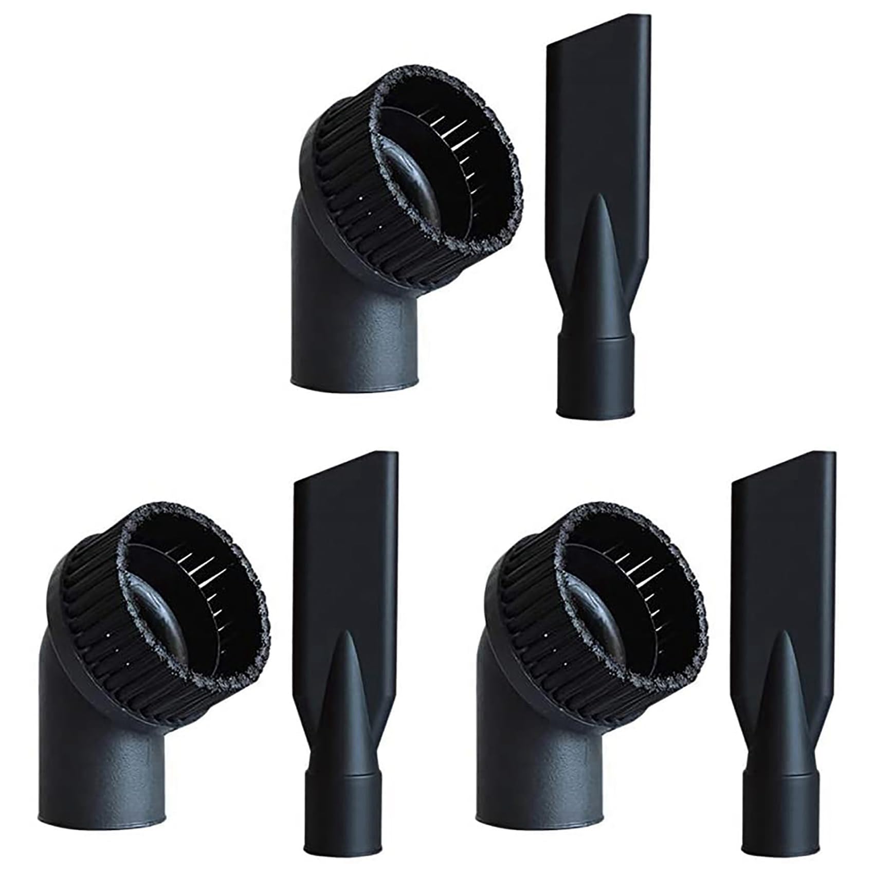 Vjsujehgy 3X Industrial Vacuum Cleaner Round Brush and Flat Nozzle Sets Inner 44mm Industrial Vacuum Cleaner Accessories