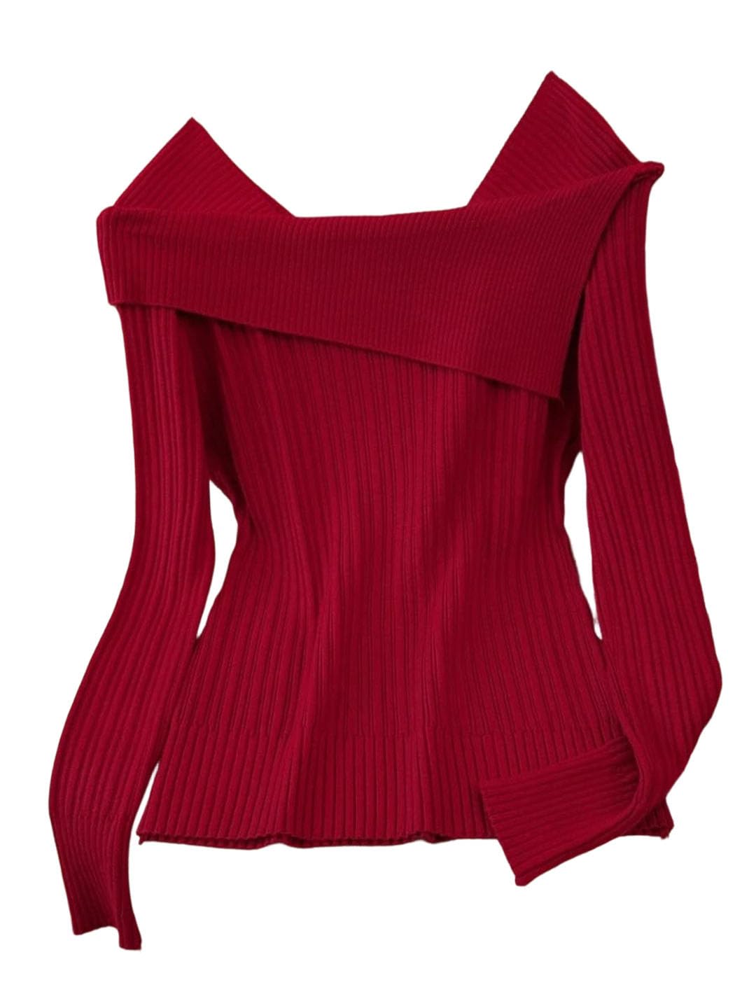 Womens Autumn Winter Off The Shoulder Soft Hue Korean Style Lazy Knit Top