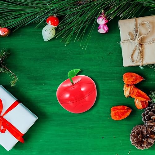 Miniatura 8 de DOITOOL 8 contenedores de manzana roja con forma de manzana, cajas de dulces de boda, bolas rellenables de adornos de Navidad para envolver dulces,