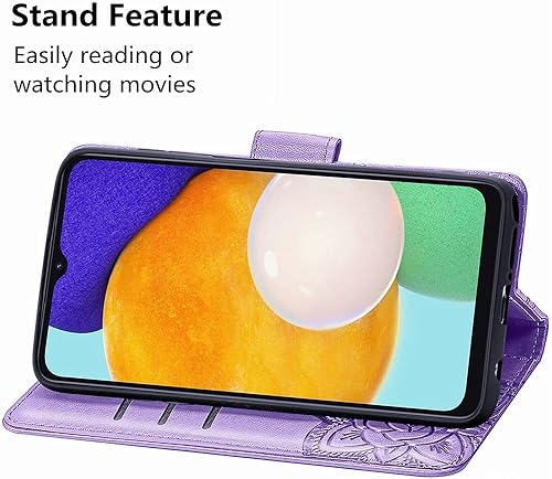 Miniatura 3 de Funda para Samsung Galaxy A13 5G, Samsung A04S Wallet Case, MEUPZZK Embossed Butterfly Flower Premium PU Leather Kickstand Ranuras para tarjetas