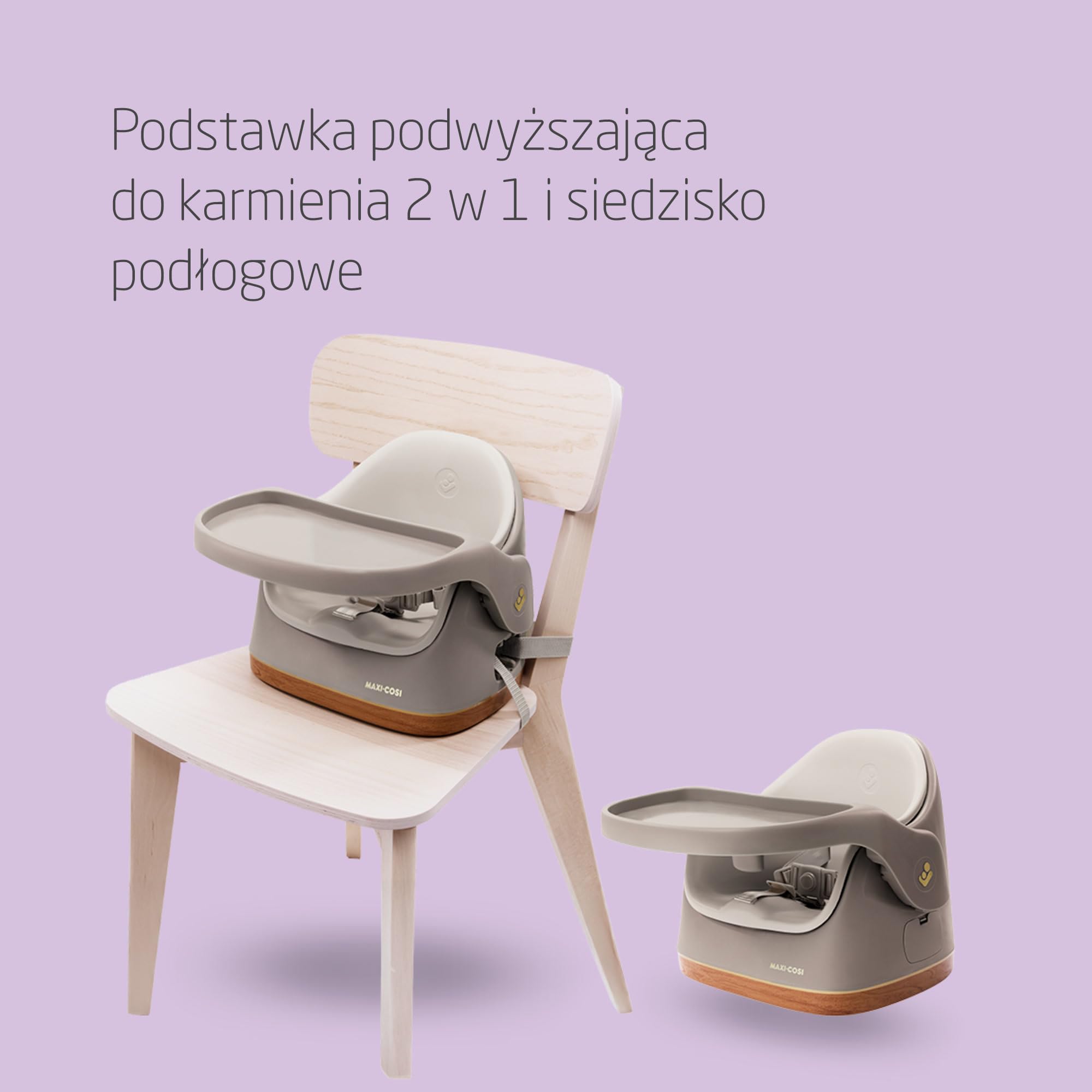 Maxi-Cosi Jay Fotelik Podwyższający i Krzesełko do Karmienia dla Niemowląt 2 w 1, 6 Mies. - 3 Lata, 9-15 kg, Fotelik Podwyższający, Regulowana Tacka, Łatwe Czyszczenie, Kompaktowy, Elegance Beige