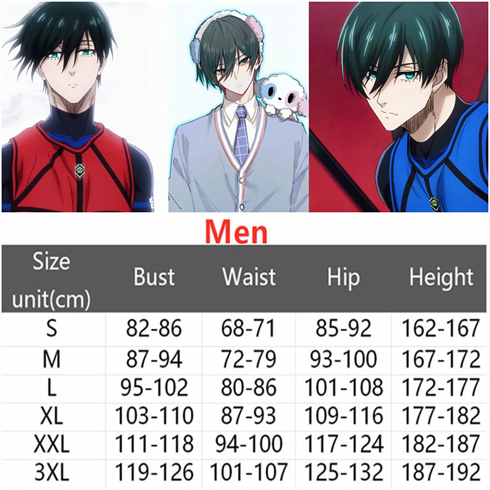 Charous Anime BLUE LOCK Cosplay Rin Itoshi Kostüm, Unisex DK Uniform Set Verwendet Für Manga Festival Ausführen Cosplay Geschenk