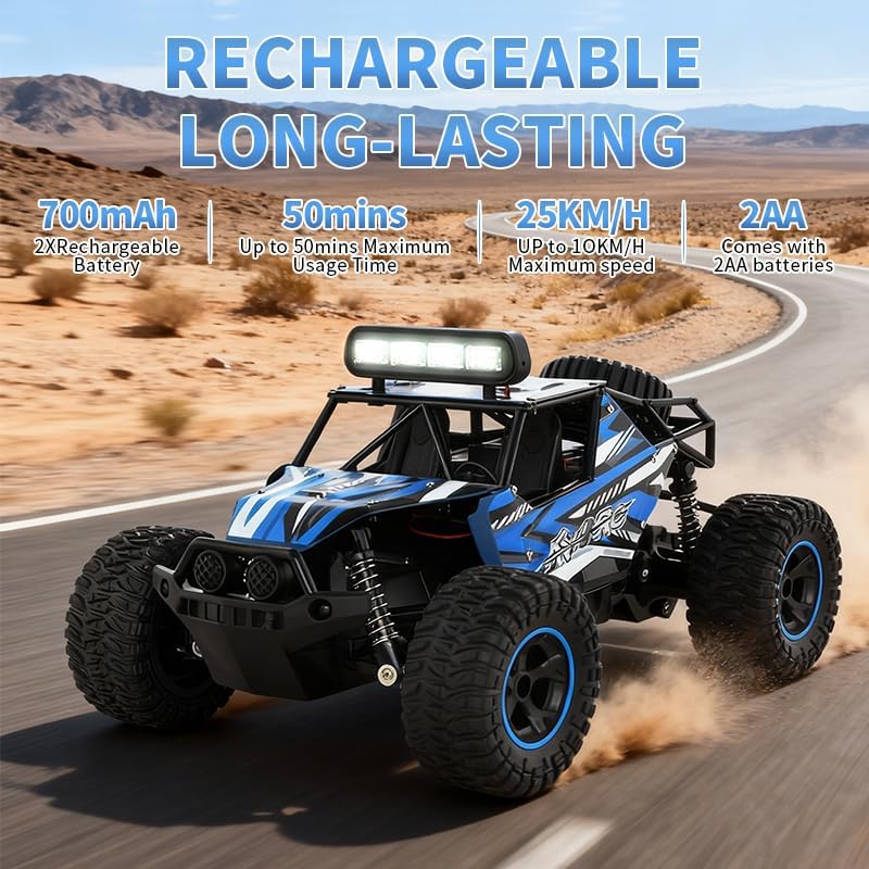 Miniatura 3 de Hobby RC Car, 36 KPH Camión RC 4WD de alta velocidad, Coche de control remoto de 2.4 GHz, Vehículo eléctrico todo terreno,TDLRC006B