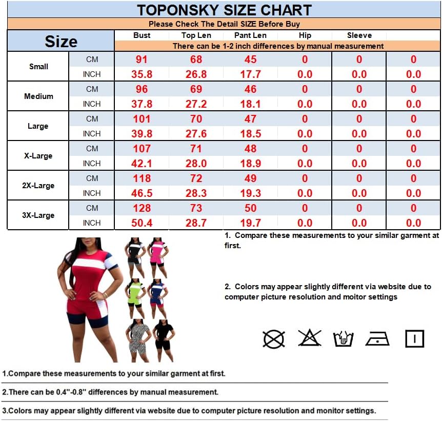 TOPONSKY Womens 2 Piece Sports Outfit Tracksuit Shirt Shorts Jogger Bodycon Sets - Image 4