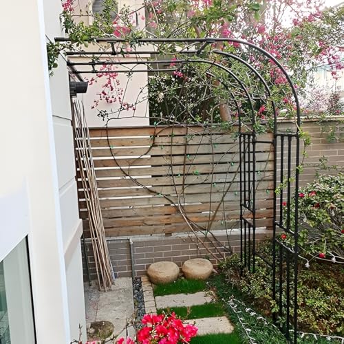 Metalowy łuk ogrodowy, krata, montowana na ścianie, pergola do pnących róż i roślin, wytrzymała, odporna na warunki atmosferyczne wsparcie, dostępna w rozmiarach od 70 do 180 cm wysokości