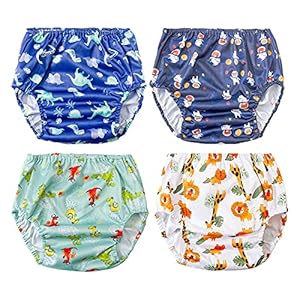 BISENKID Rubber Swim Diaper Cover for Plastic Pants Good Elastic Plastic Diaper Covers for Plastic Underwear for…