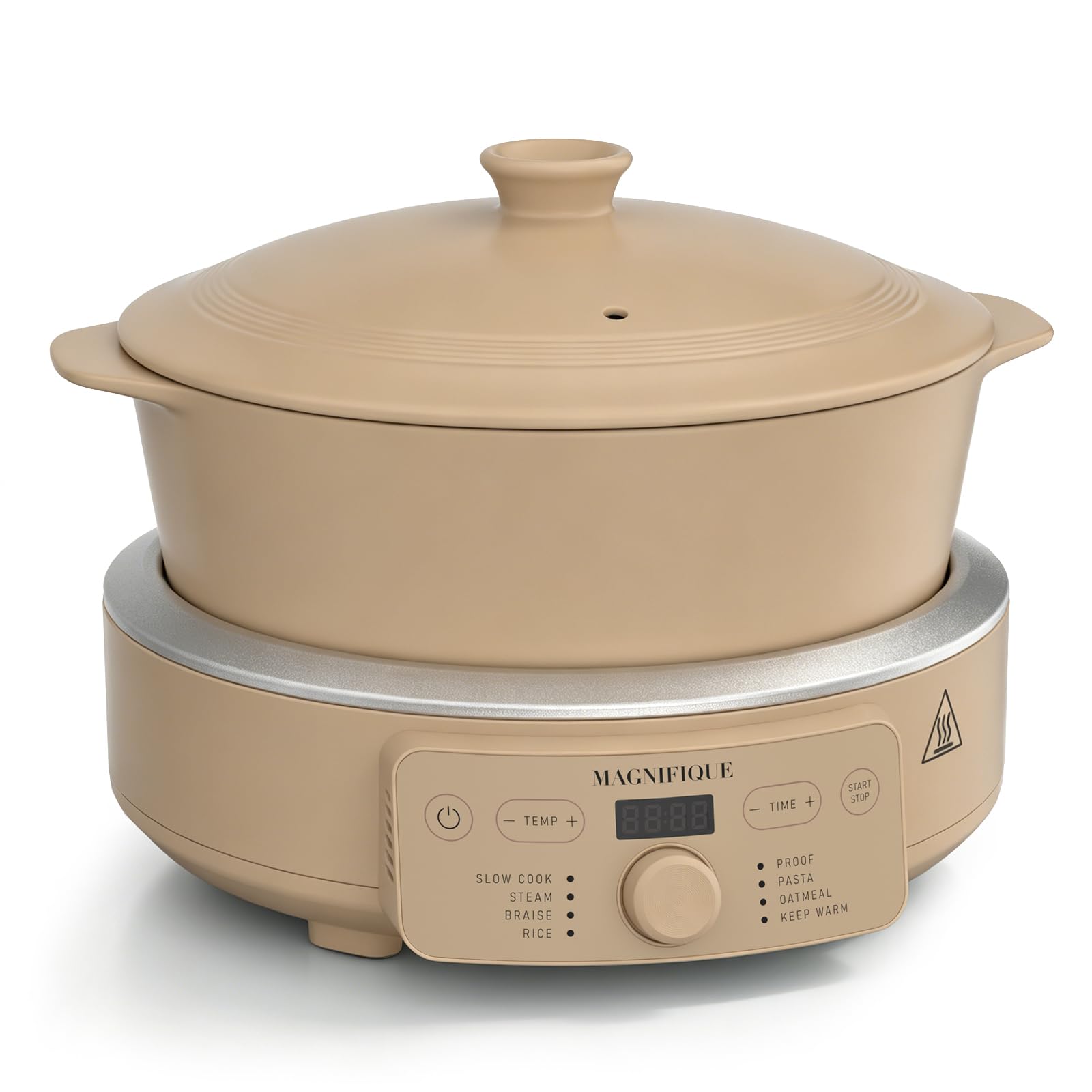 MAGNIFIQUE 4.5 Quart 8-in-1 Clay Pot Multi-Cooker, Brown