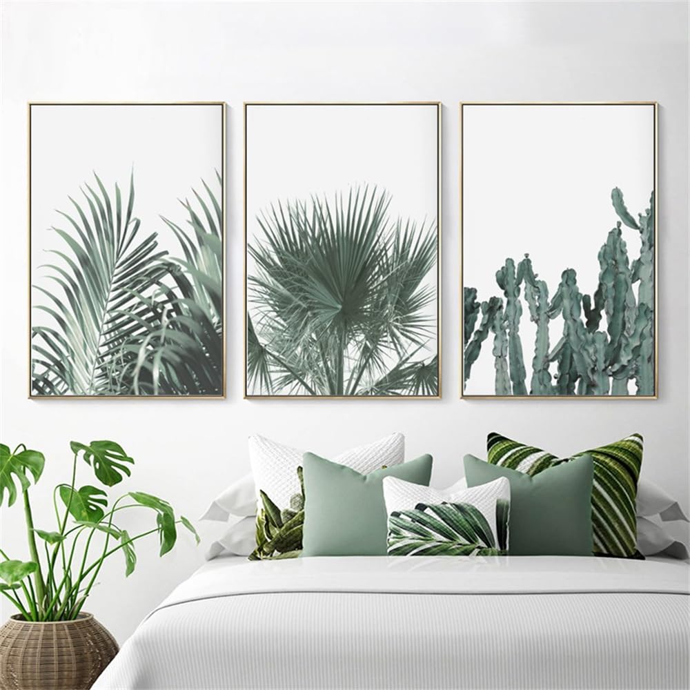WBYZAC Art Prints-Nordic Plant Posters Prints Wall Art Prints Botanical Art Cactus Leaf Canvas Painting Wall Pictures Bedroom Kitchen Decoracion Artwork-50 * 70cm*3PCS (No Frame)