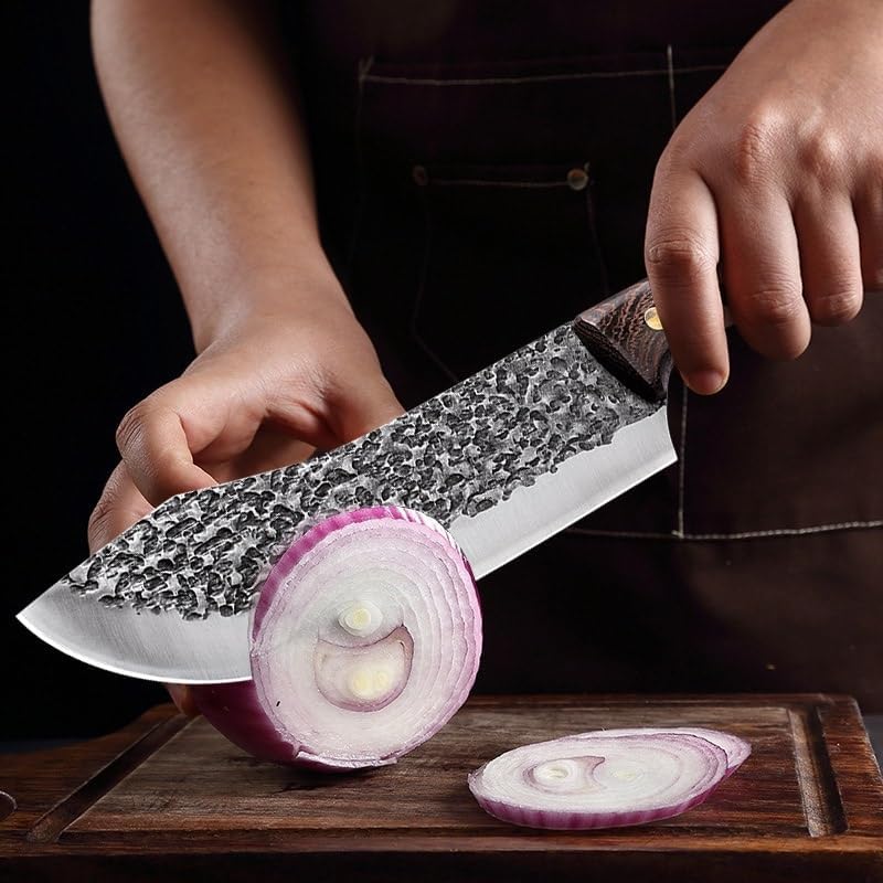 DAXXIN Meat Cleaver,Cleaver Knife, 7 Inch Hand Forged Blade Boning Butcher Kitchen Knives Chef Cleaver Meat Fish Vegetables Slicing Slaughter Utility Knife